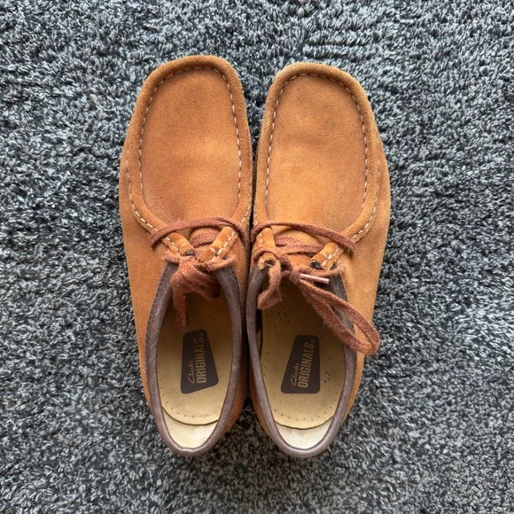 Clarks Originals Wallabee Style Shoes Men 7 Suede Crepe Sole Moc Toe Rust Brown - Picture 1 of 9